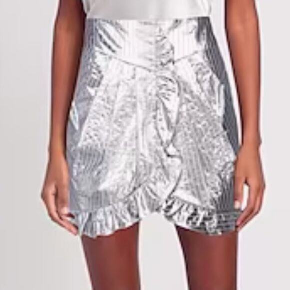 Isabel Marant Mucius Striped Metallic Miniskirt size 8 - Picture 4 of 8